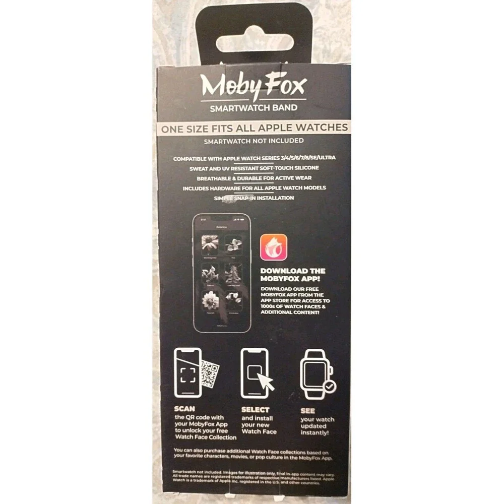 New MobyFox Smartwatch Band One Size Fits All Apple Watch midnight Flora Style